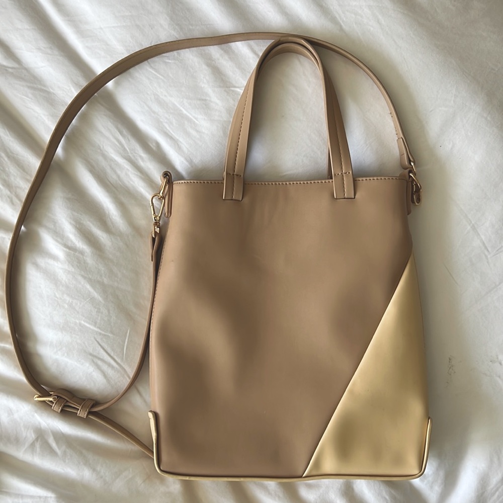 colorblock crossbody with handles